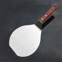 stainless steel pizza shovel with wooden handle pizza peel anti scalding pizza paddle spatula cake shovel kitchen accessories