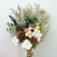 lotus pine cones cotton natural dried leaves dry lover grass daisy gold ball flower bouquets wedding decoration home accessories