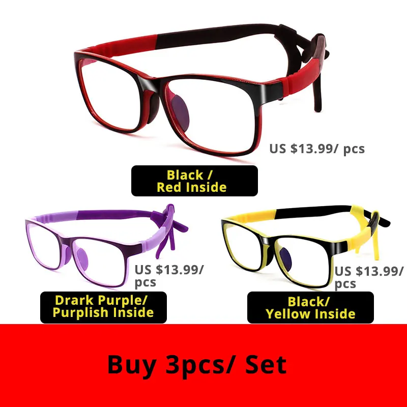 3RedPurpleYellow VANLOOK, прозрачные детские компьютерные очки для детей, анти-голубые очки, оправа для очков, Oculos De Grau, модные силиконовые очки - Цвет оправы: 3RedPurpleYellow