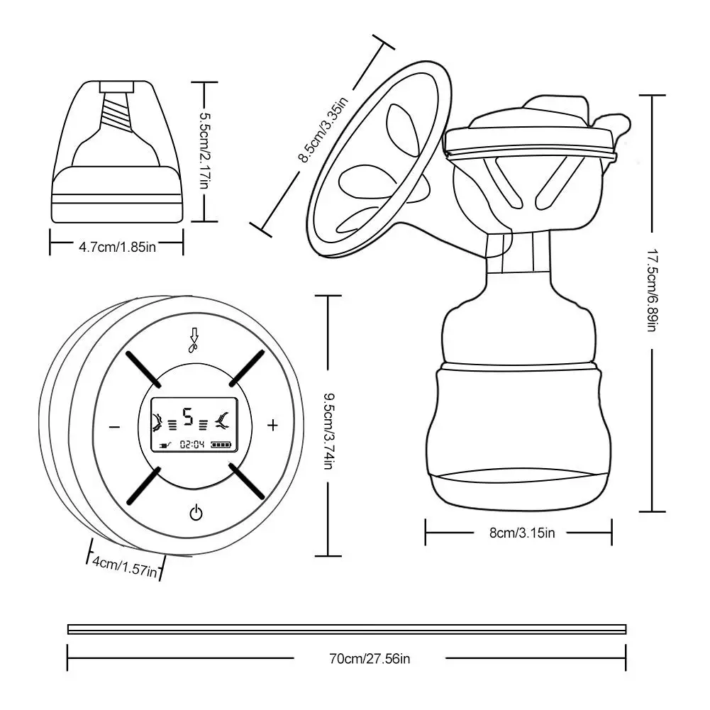

Electric Breast Pump Intelligent Silent Automatic Milking Breast Pump With Battery 5 Adjustable Modes Baby Maternity Breast Pump