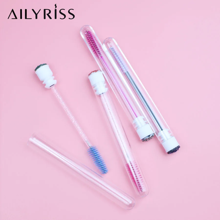 36pcs Disposable Eyelash Brushes with Diamond Reusable Eyebrow Brush Tube Replaceable Dust-proof Convenient Carry Makeup