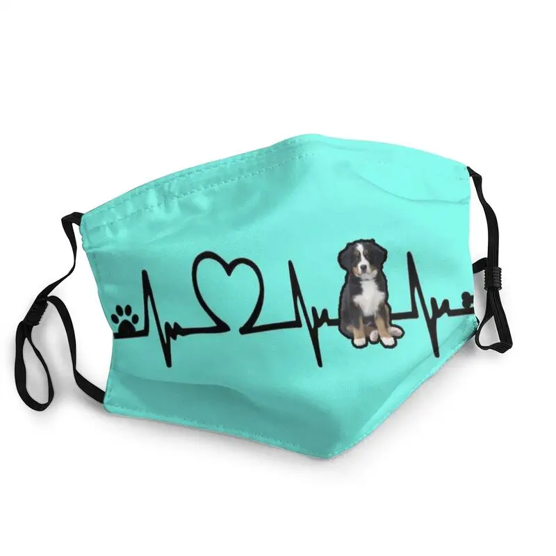 

Heartbeat Bernese Mountain Dog Mask Washable Adult Animal Face Mask Anti Haze Dust Protection Cover Respirator Mouth-Muffle