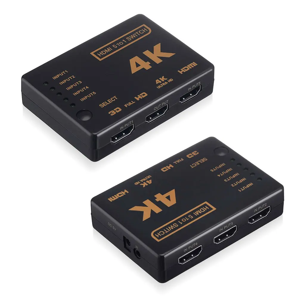 1 комплект 5 Порты и разъёмы UHD 3D 4K 1080p Разделитель с мультимедийным интерфейсом