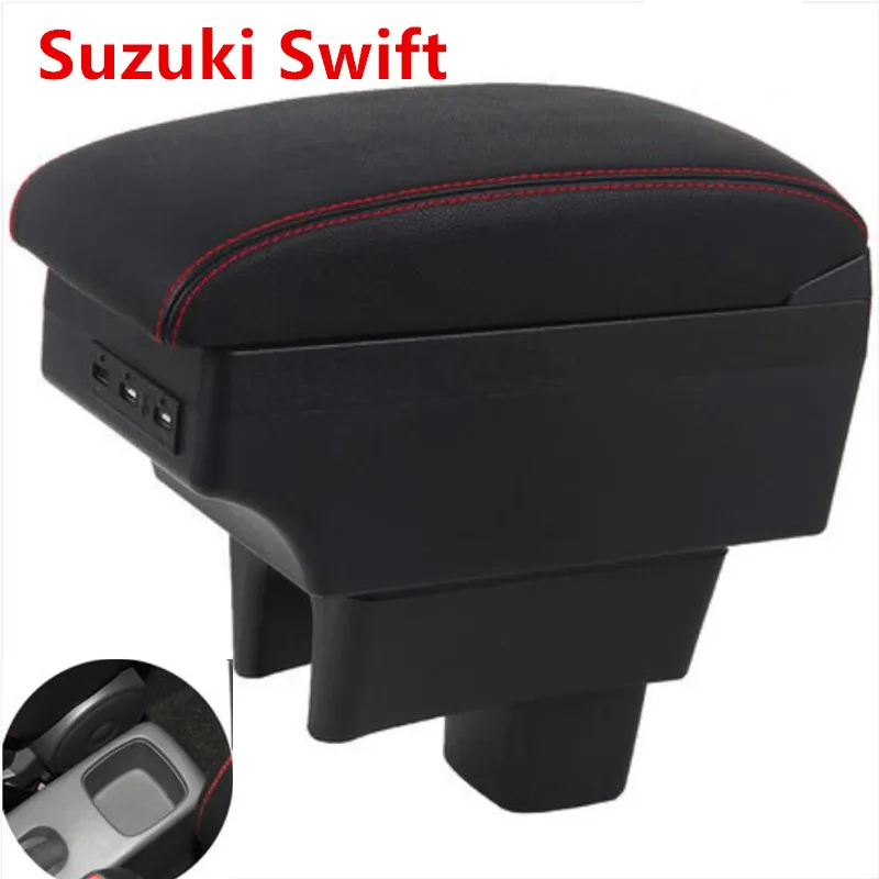 Для Suzuki Swift подлокотник коробка Универсальная автомобильная центральная консоль Модификация аксессуары двойной поднят с USB 2005