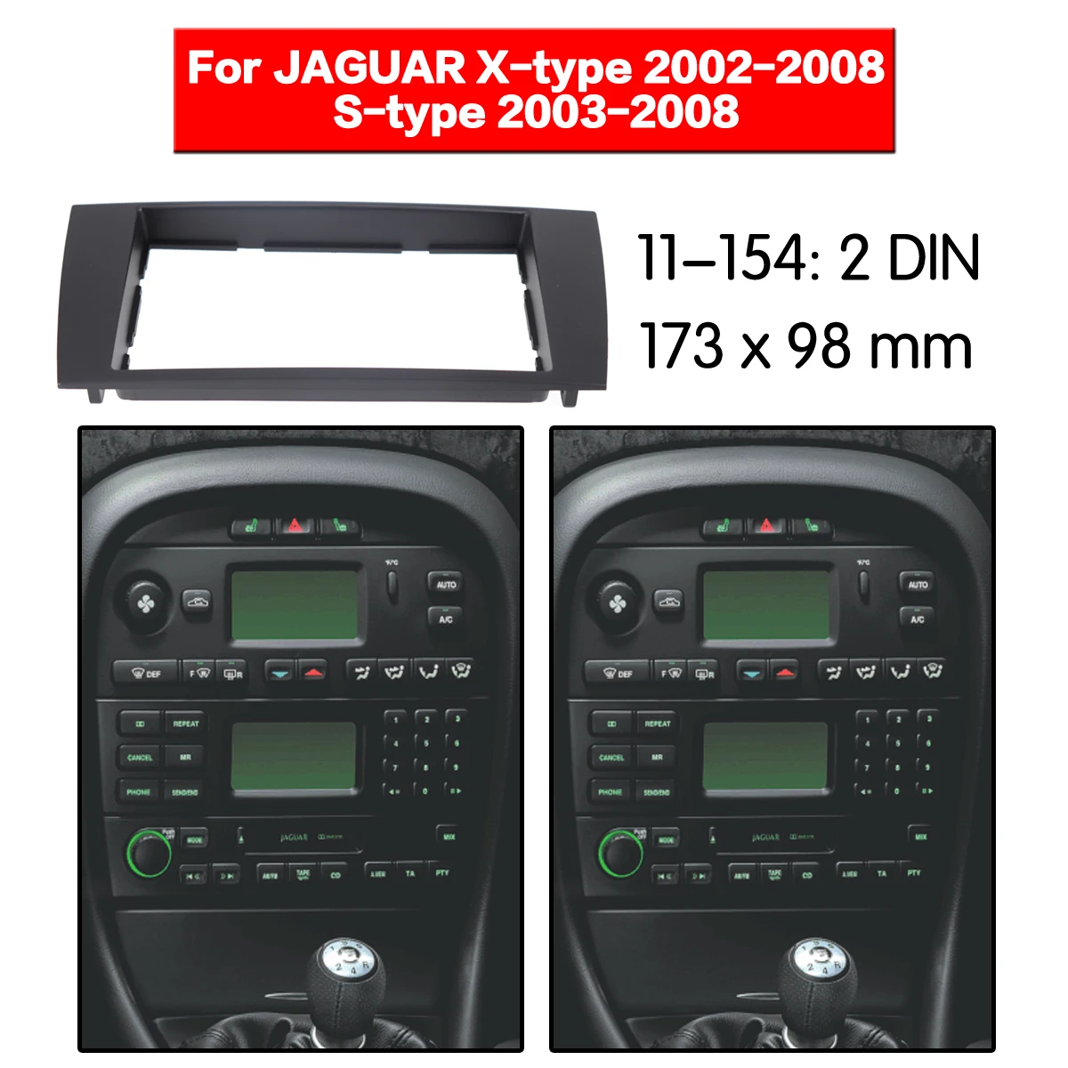 Стерео панель пластина автомобиля радио фасции объемного для JAGUAR X-type 2002-2008 S-type 2003-2008 DVD переоборудование рамка