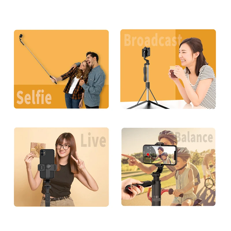 

Wireless Bluetooth Selfie Stick for Smartphones Live Streaming Phone Stand Grip for Android IOS
