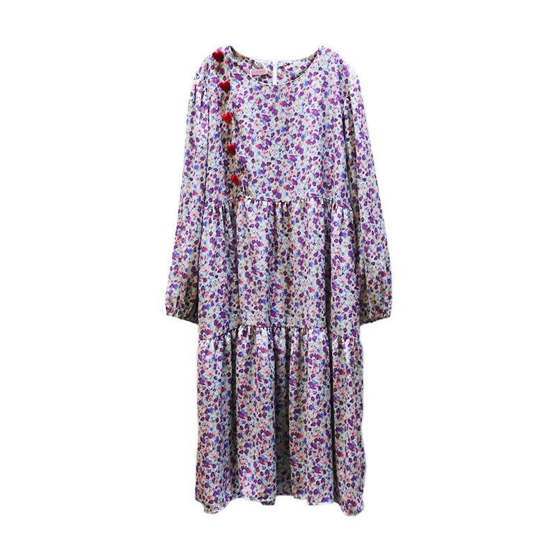 

IEQJ printed Flower Long Sleeve Loose Big Round Neck Versatile Women Casual Style New Fashion Tide 2021 Spring 3GD54