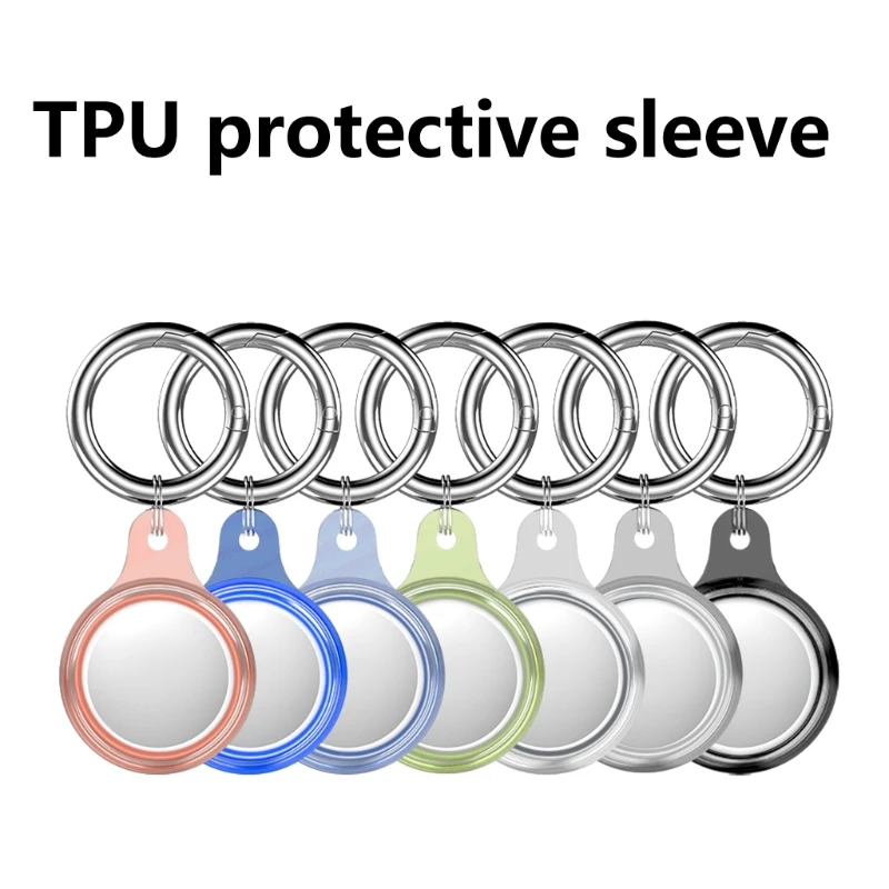 

Protective Cover for AirTag Case with Key Chain Ring Shockproof Anti-Fall Case Shell Transparent TPU Case