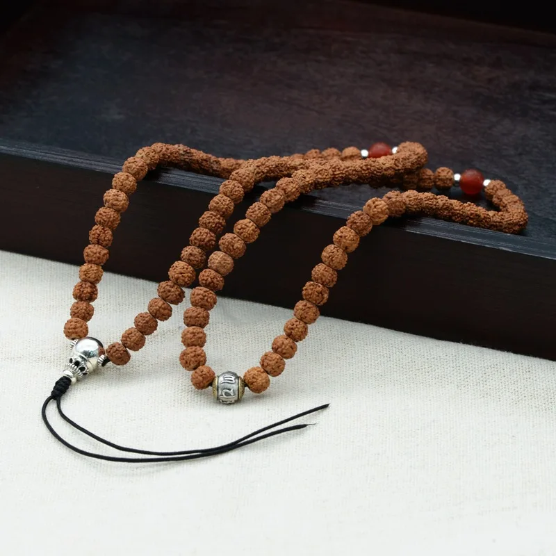 Rudraksha семена Бодхи ожерелье ручной работы DIY четки 108 бусины ювелирные изделия в