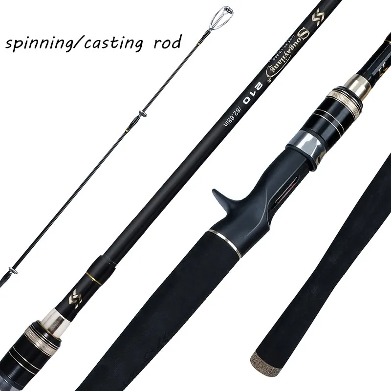Sougayilang Casting Spinning Fishing Rods Carbon Fiber 2.1M Lure Rod Freshwater SaltWater Portable Travel Tackle | Спорт и