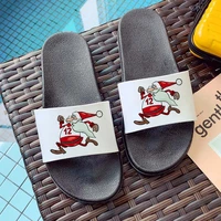 cartoon slippers beach slippers open toe home slides indoor slippers women lovely funny santa claus print slippers