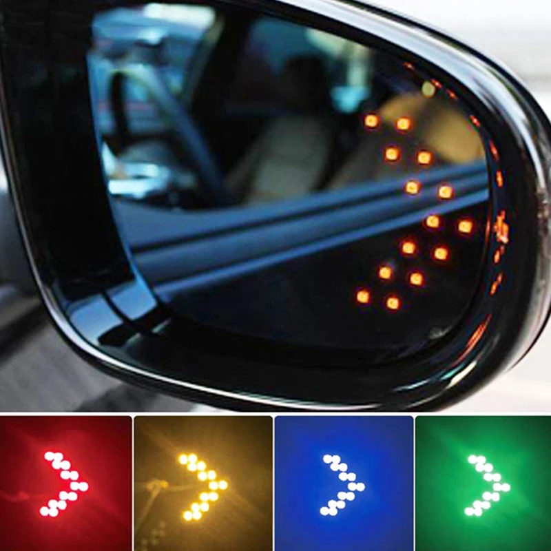 Светодиодная панель со стрелками для зеркала заднего вида, 2 шт./лот 14 SMD