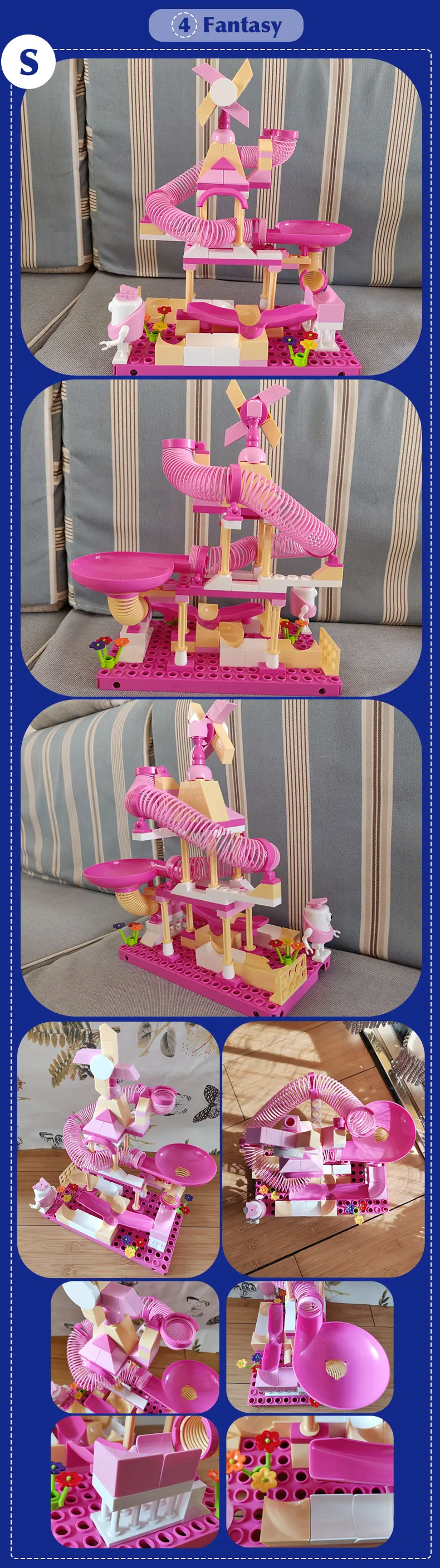 Детские блестящие 65-203 шт мраморные беговые дорожки Duplo DIY блоки игрушки строительные блоки весенние горки для детей мальчик девочка подарок на день рождения