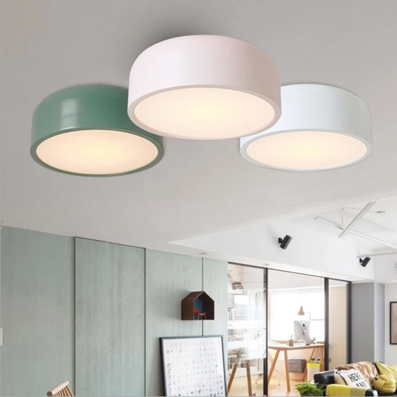 LED e27 round modern ceiling lamp fixture Nordic Home office living room bedroom aluminium lighting | Лампы и освещение