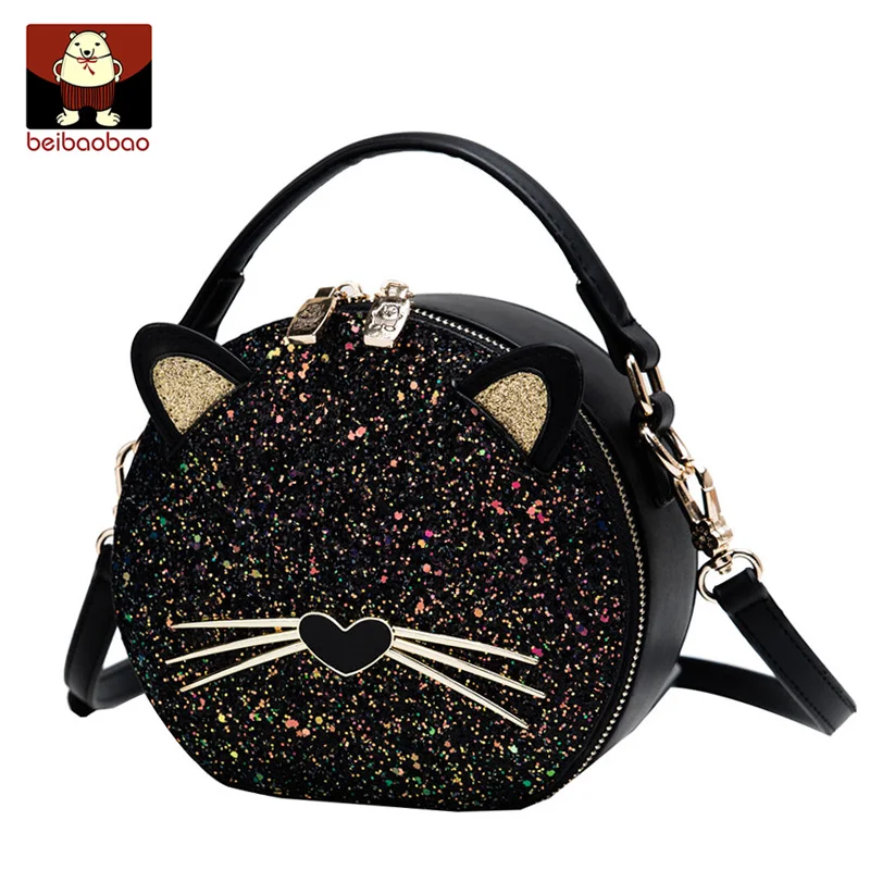 Высокое качество bling сумка расшитая блестками для детей с изображением милого