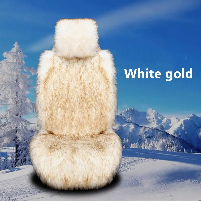 big gold 1pcs Поставка Новая зимняя Автомобильная длинная плюшевая подушка/чехол для сиденья автомобиля плюшевый стульчик коврик шерстяной коврик - Название цвета: big gold 1pcs
