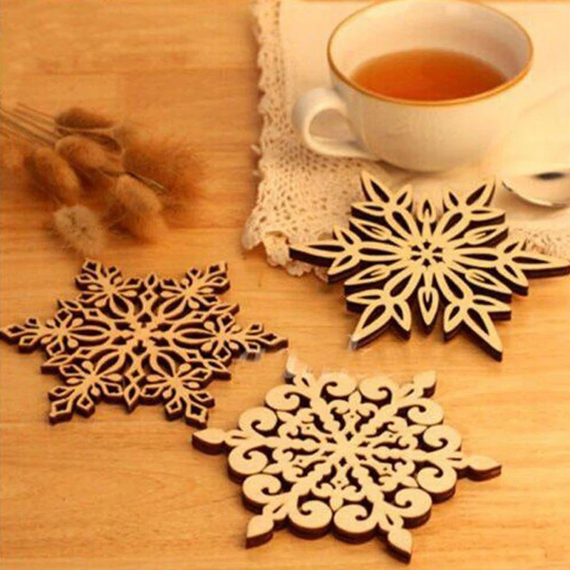 Диверсификации тепловой изоляционный коврик деревянный резной Снежинка