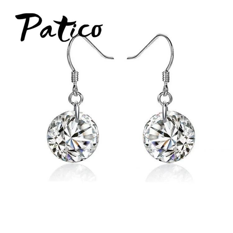Настоящее чистое 925 пробы серебро высокое качество серьги ювелирные изделия женские аксессуары кубический циркон 4 когти серьги гвоздики 8 цветов - Окраска металла: White