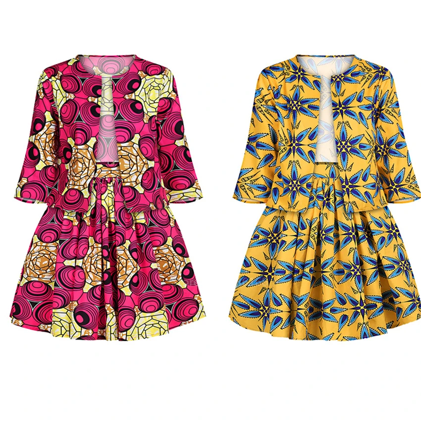 

Fashion Ladies African Clothes Coat Tutu Skirts Ankara Style Dashiki Print African Dresses for Women Robe Africaine