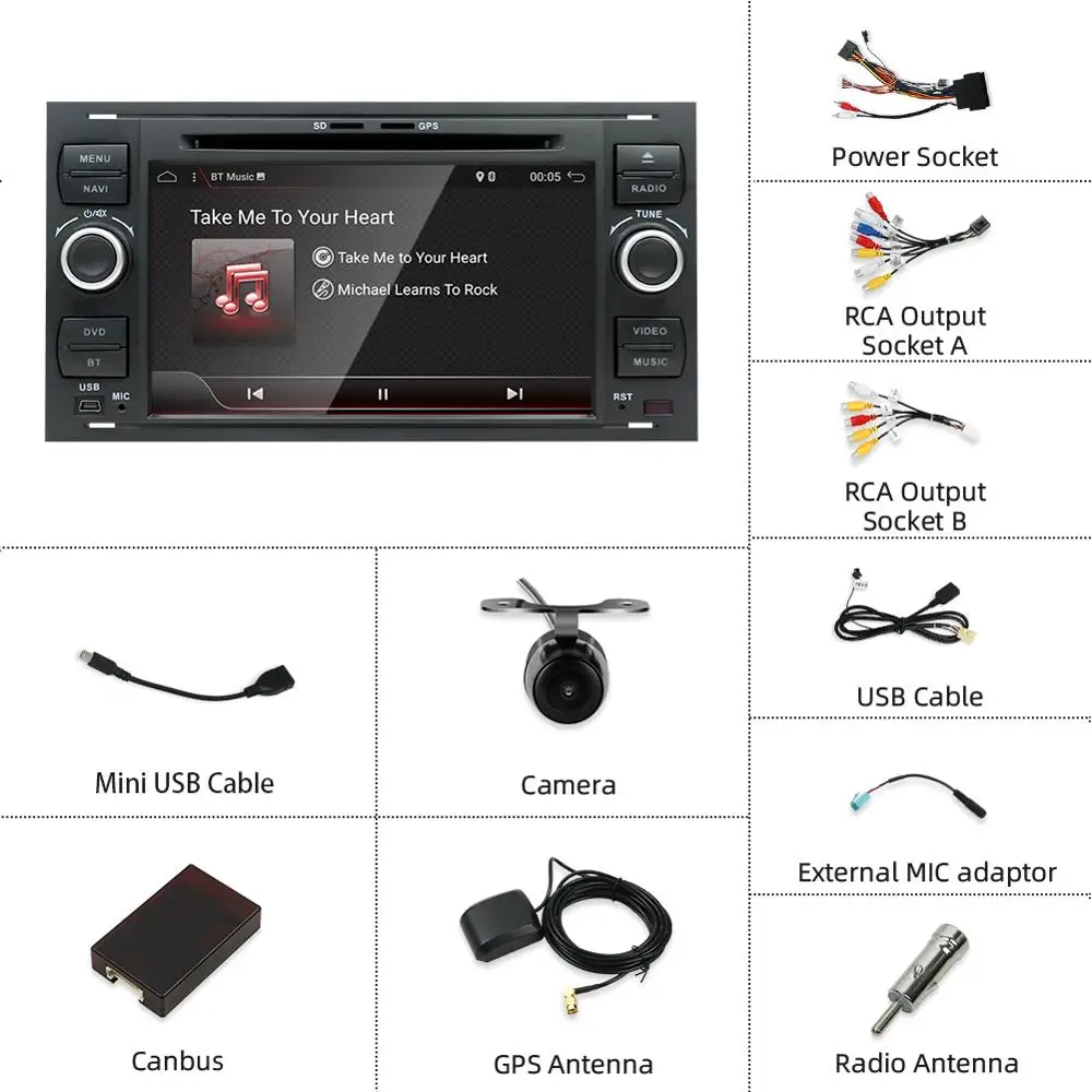 Bosion Android 10 0 автомобильный DVD 2 Din стерео для Ford Mondeo C-max focus galaxy S-max fusion ranger Multimedia Autoaudio