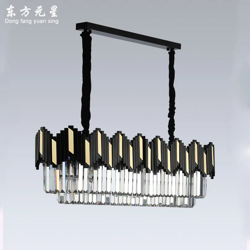 Светодиодная Хрустальная Подвесная лампа роскошный черный светильник
