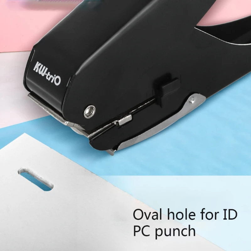 Portable Oval Hole Puncher 10 Sheets Capacity Adjustable with Positioning Ruler for Paper Card Picture File 39XD | Канцтовары для