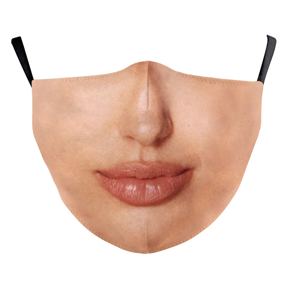 

NEW Popular Women's Facial Expression Mouth Masks Men Unisex Halloween Cospaly 3D Printing Breathable Cycling Adult Party Mask