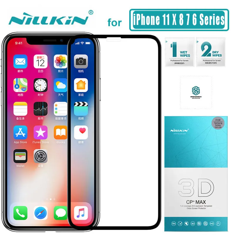 Закаленное стекло Nillkin 3D CP с полным покрытием для iPhone 11 Pro Max XR XS X | Мобильные