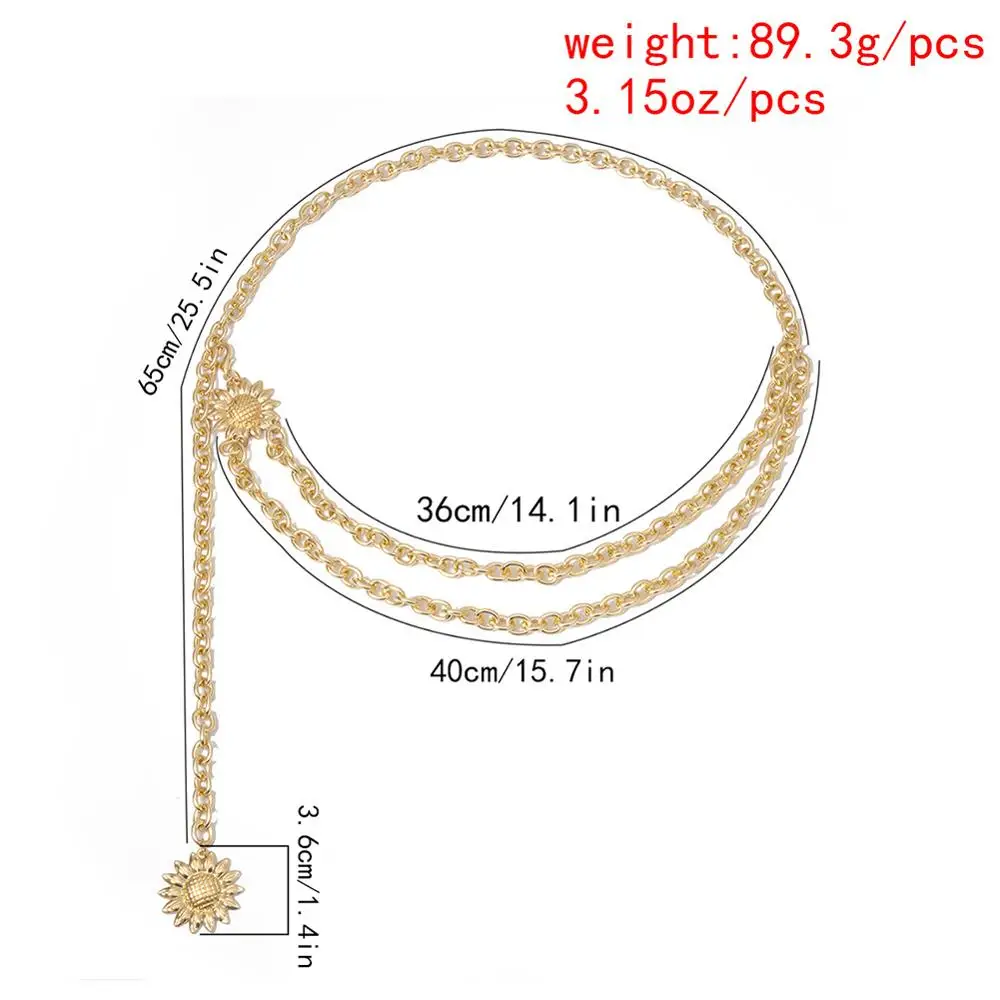 Gold Double Cross Tassel Waist Chain Fashion Beach Belts Dress Belly Body Sunflower Pants chain Jeans Jewelry |