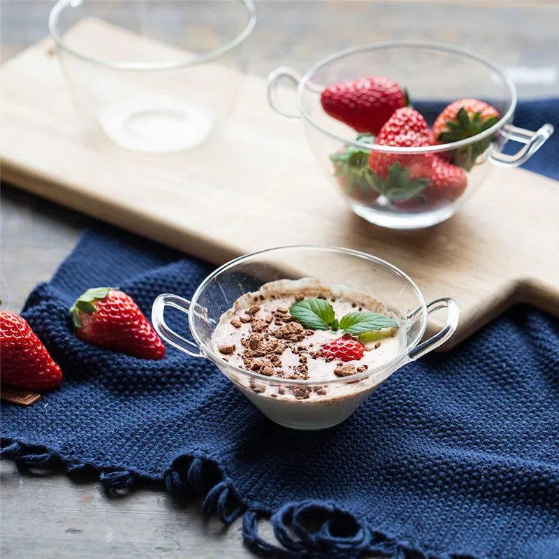 Термостойкая стеклянная миска для мороженого фруктов овощей салатов десертов с