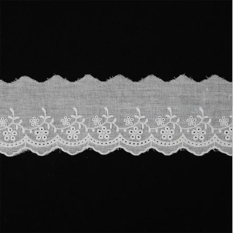 

6cm Wide Hot Lace Guipure With Floral Embroidery DIY Garment Sewing Collar Trim Handmade Lace Material White Ribbon For Dress