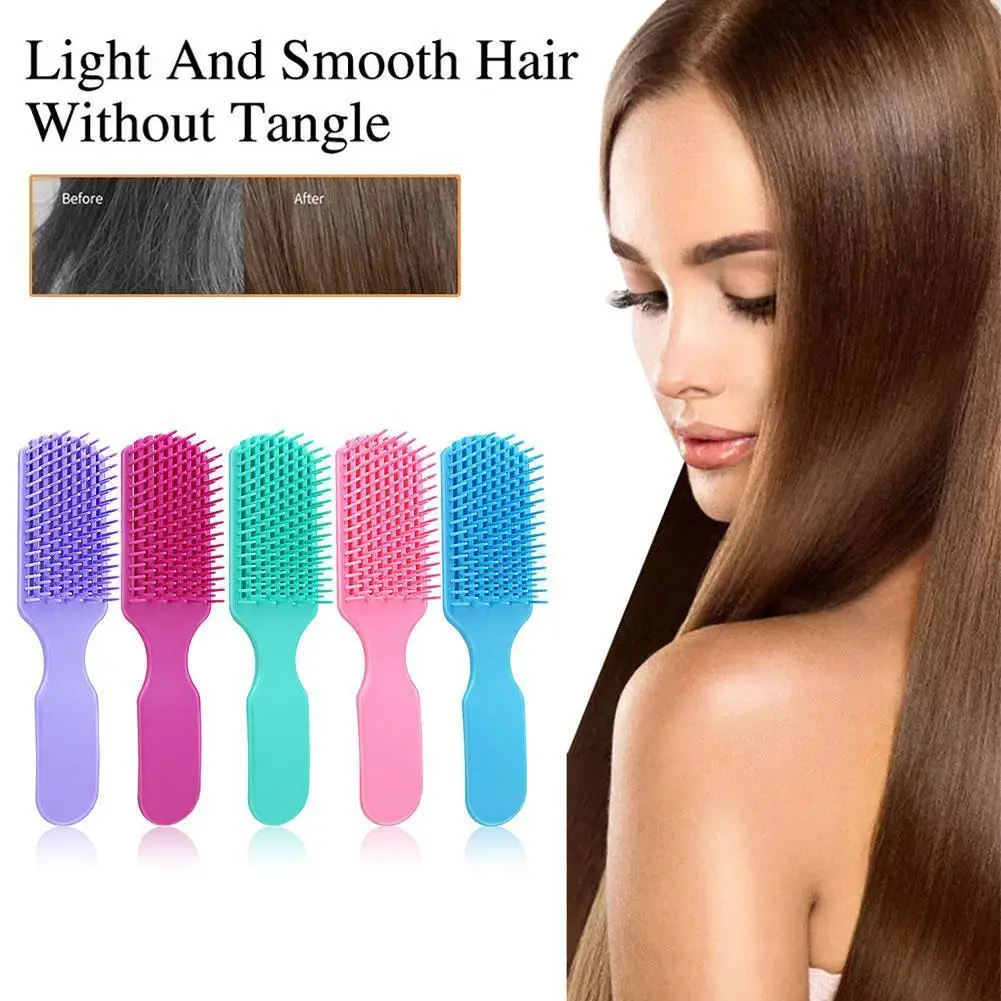 

Violet Nine Claw Comb Plastic Hairdressing Detangling Hairbrush Teeth Comb Brush Massage Head Soft K3J4
