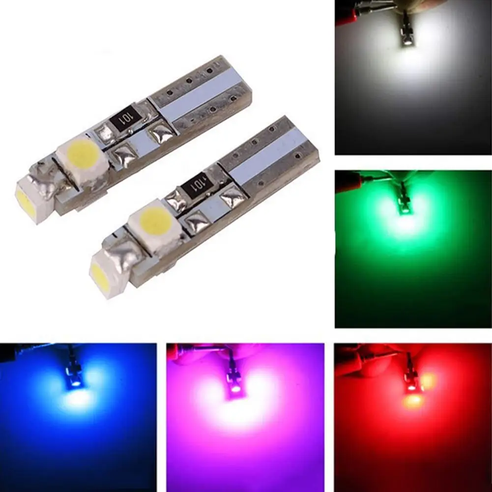 10 шт. светодиодные лампы T5 для салона автомобиля 12 В постоянного тока|Сигнальная