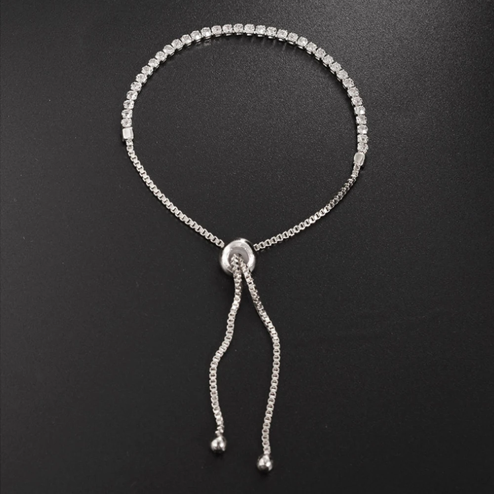 Кристальный пуш потяжный браслет Роскошные браслеты для женщин длинная цепочка