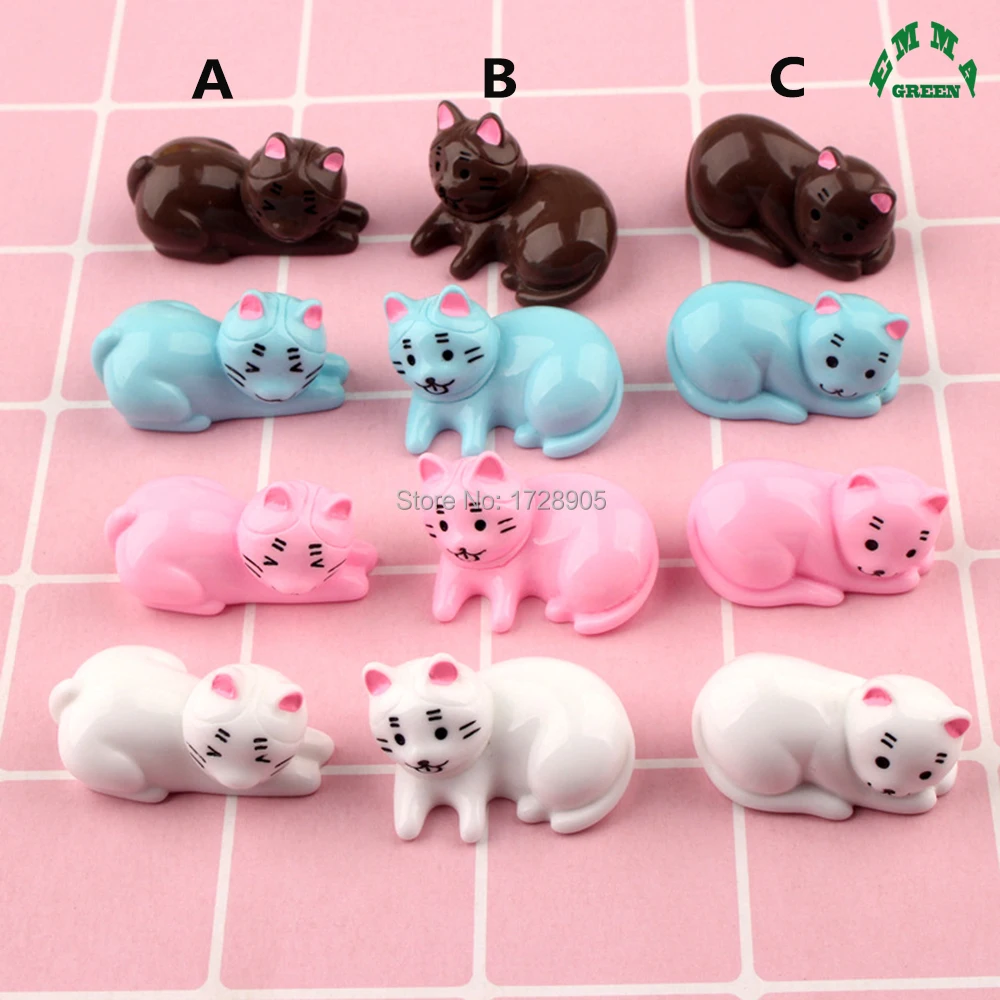Бусины шармы из слайма милый 3D Кот кабошон смолы кавайное животное Китти 10 шт. для