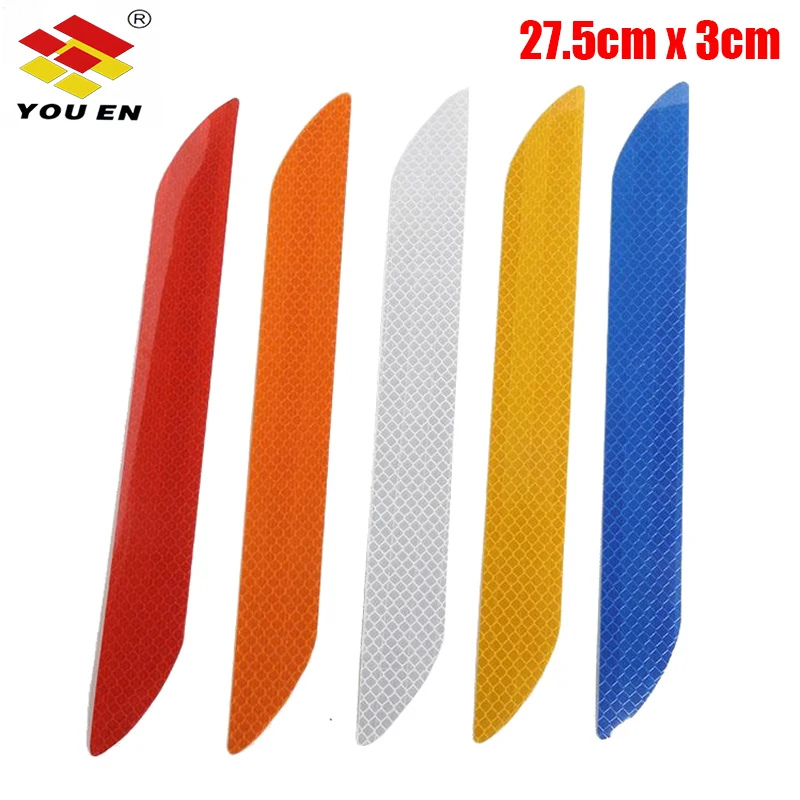 

YOUEN 2Pcs 5 Colors Car Sticker Reflective Tapes Warning Strip The Rear Bumper Sticker Car Decoration Car Accessories