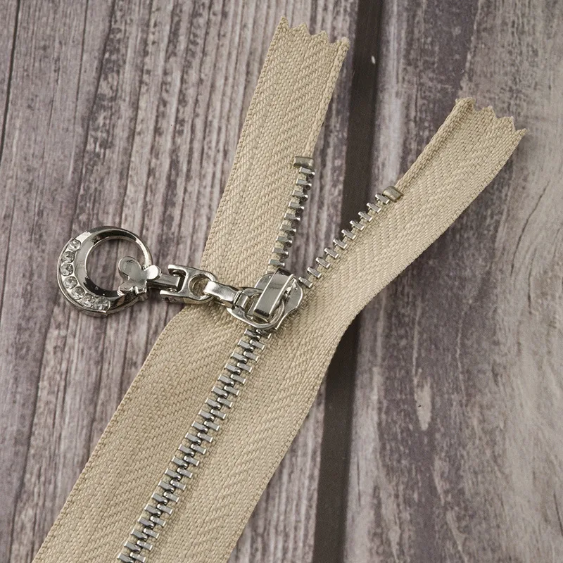 Khaki ST Meetee, 3 шт., 11-25 см, 3#, металлическая молния, закрытый конец, золото, серебро, зуб, луна, тяга, молния, замок, сделай сам, сумка, одежда, Швейные аксессуары, ZA005 - Цвет: Khaki ST