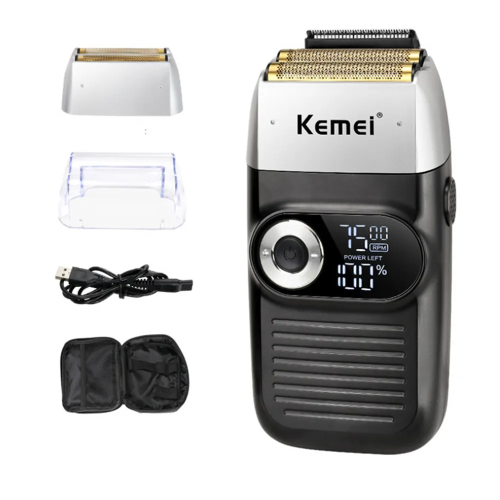 

Kemei Electric Shaver for Men Twin Blade Reciprocating Cordless Razor USB Rechargeable Shaving Machine Barber Trimmer KM-2026