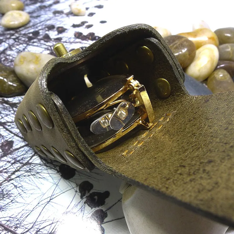 

Sale Leather Foldable Glasses Case Waist Bag Hand-made Portable Folding Glasses Box Belt Pack Men Women MD-ZDS