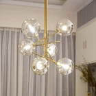 Реплика лампы дизайнерская люстра золото Стекло пузырь лампа столовая кухня ресторан люстра в виде шара подвесной светильник блеск