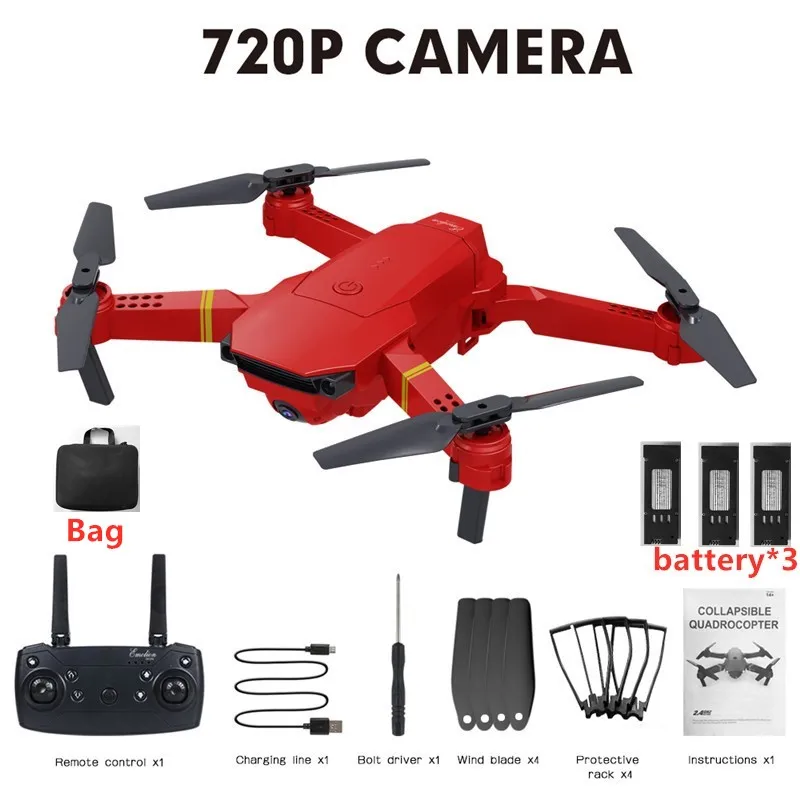 1080P3Batterywithbag HJHRC JY019 wifi FPV с широким углом обзора 1080P HD 4K камера режим удержания высоты складной рычаг RC Квадрокоптер Дрон RTF Дрон VS E520S E58 - Цвет: 1080P3Batterywithbag