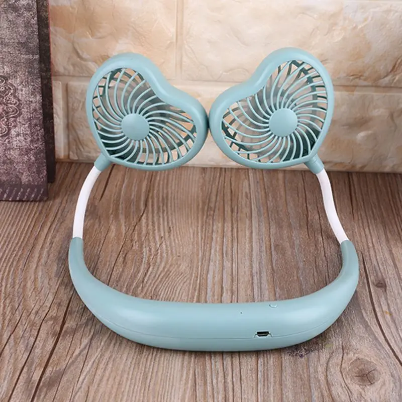 

Love Heart Lazy Hanging Neck Fan Portable USB Cooling Fan Luminous Air Cooler Equipment Accessories