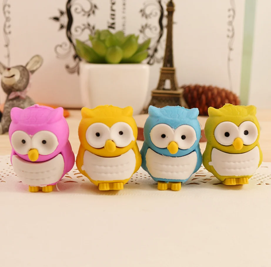 2 шт. Сова резиновый ластик для карандаша канцелярские товары школы Товары офиса