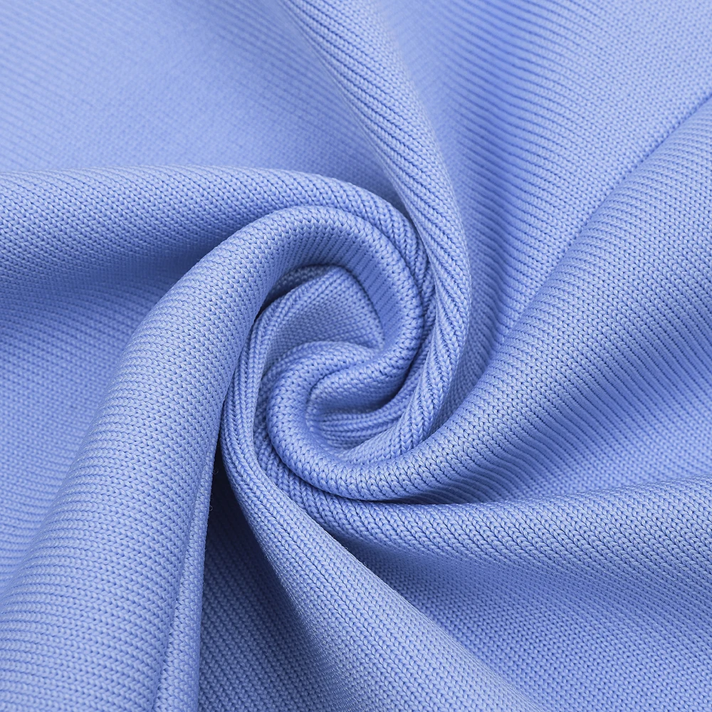 Женский облегающий комплект из двух предметов синий одежды короткого топа и юбки