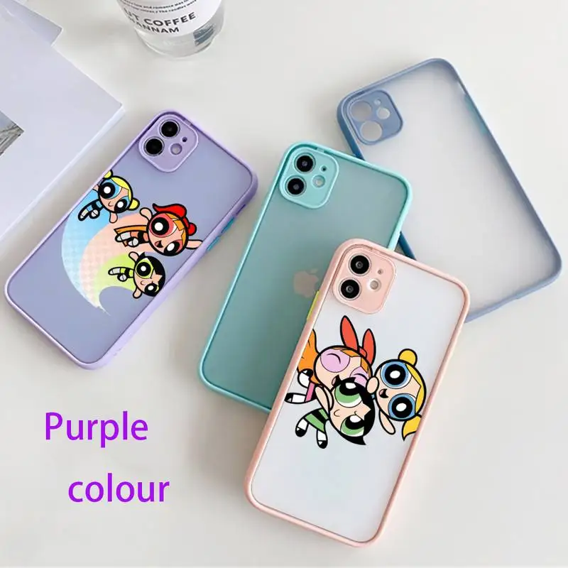 

Girl Power Animation Phone Case For IPhone 12 11 Pro Max XR XS Max X SE2020 6s 7 8 PlusHard Shockproof Purple Case
