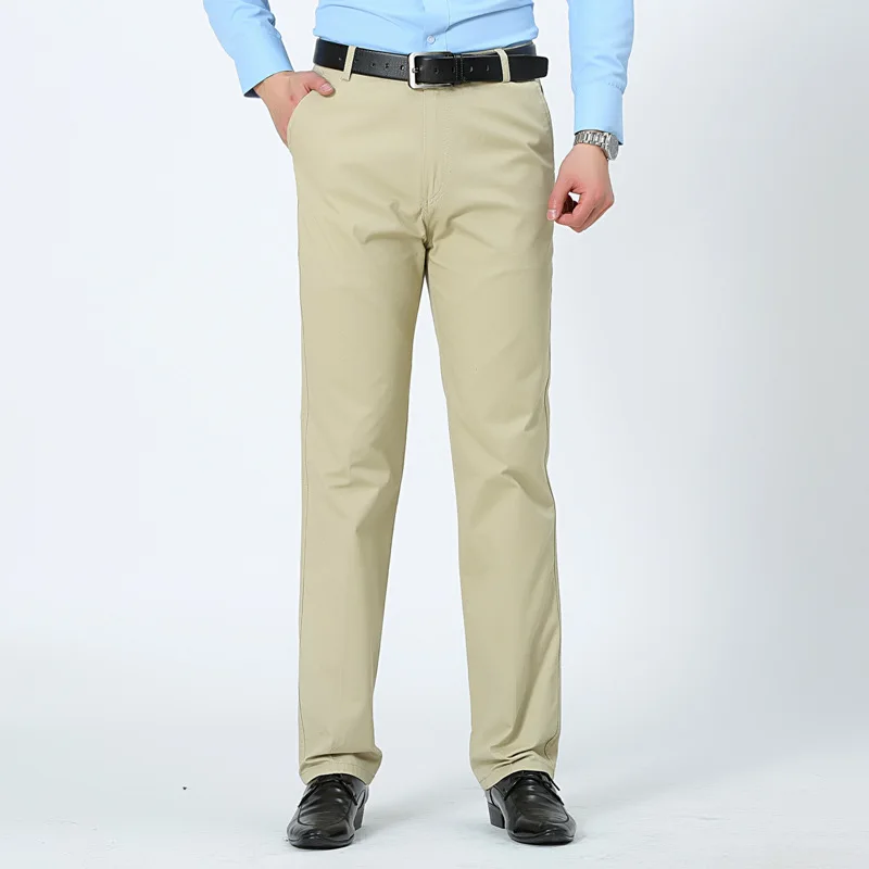 

2021 men's summer thin casual pants loose high waist cotton straight pants