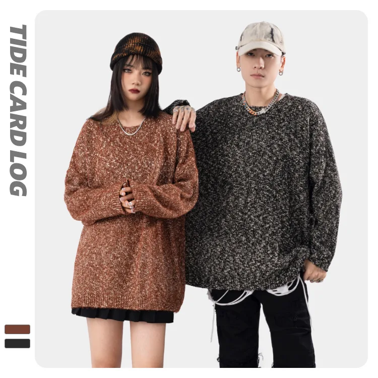 

Толстый вязаный свитер для пар, с круглым вырезом