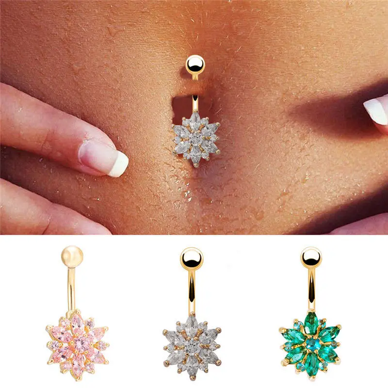 1pc Rhinestones Body Jewelry Drop Tassel Navel Piercings &amp Bell Button Rings Flower Elephant Snake Shape Women Bikini | Украшения и