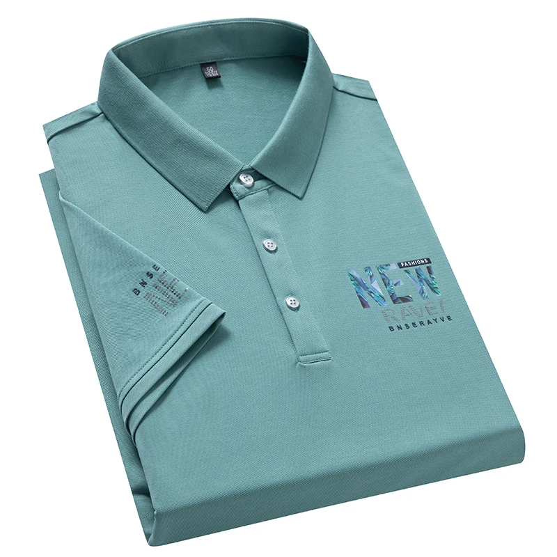 Рубашка поло мужская с коротким рукавом модная Повседневная дышащая рубашка