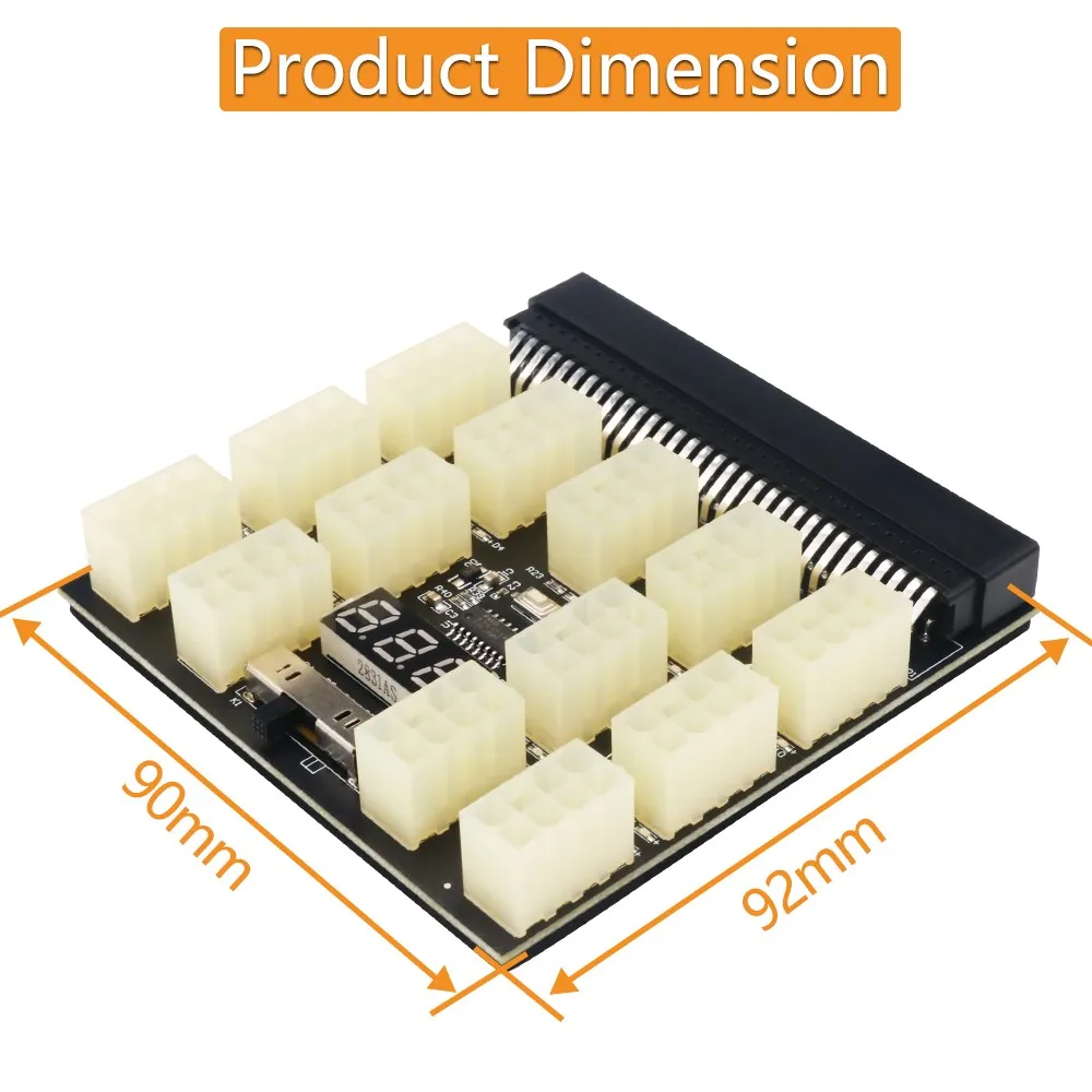 Адаптер питания ATX 13x 6/8Pin 1200 Вт плата 12 В карта преобразователя для майнинга Ethereum